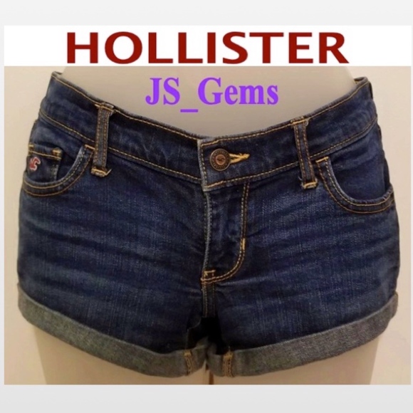 Hollister Pants - Dark Wash Denim Shorts Female Cloth